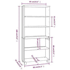 vidaXL Meuble haut, lot de 2, pin massif, MDF Grand meuble haut