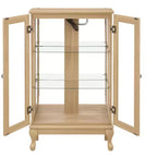 Armoire de cuisine MAYEERTY en bois massif avec 4 étagères réglables et portes fermées