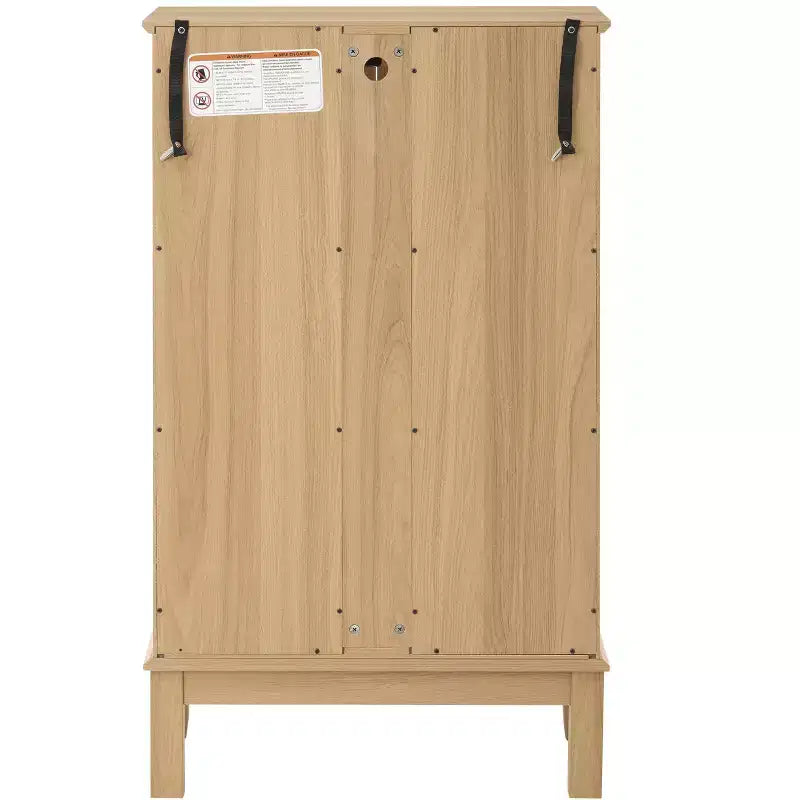 Armoire de cuisine MAYEERTY en bois massif avec 4 étagères réglables et portes fermées
