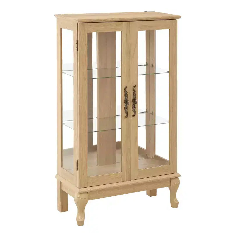 Armoire de cuisine MAYEERTY en bois massif avec 4 étagères réglables et portes fermées