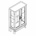 Armoire de cuisine MAYEERTY en bois massif avec 4 étagères réglables et portes fermées