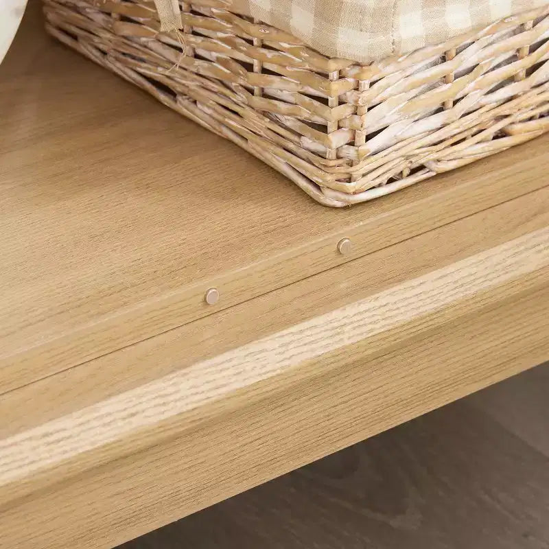 Armoire de cuisine MAYEERTY en bois massif avec 4 étagères réglables et portes fermées