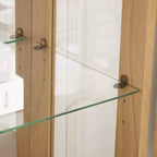 Armoire de cuisine MAYEERTY en bois massif avec 4 étagères réglables et portes fermées