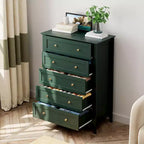 Commode à 5 tiroirs profonds, commode moderne en bois, pour entrée, salon