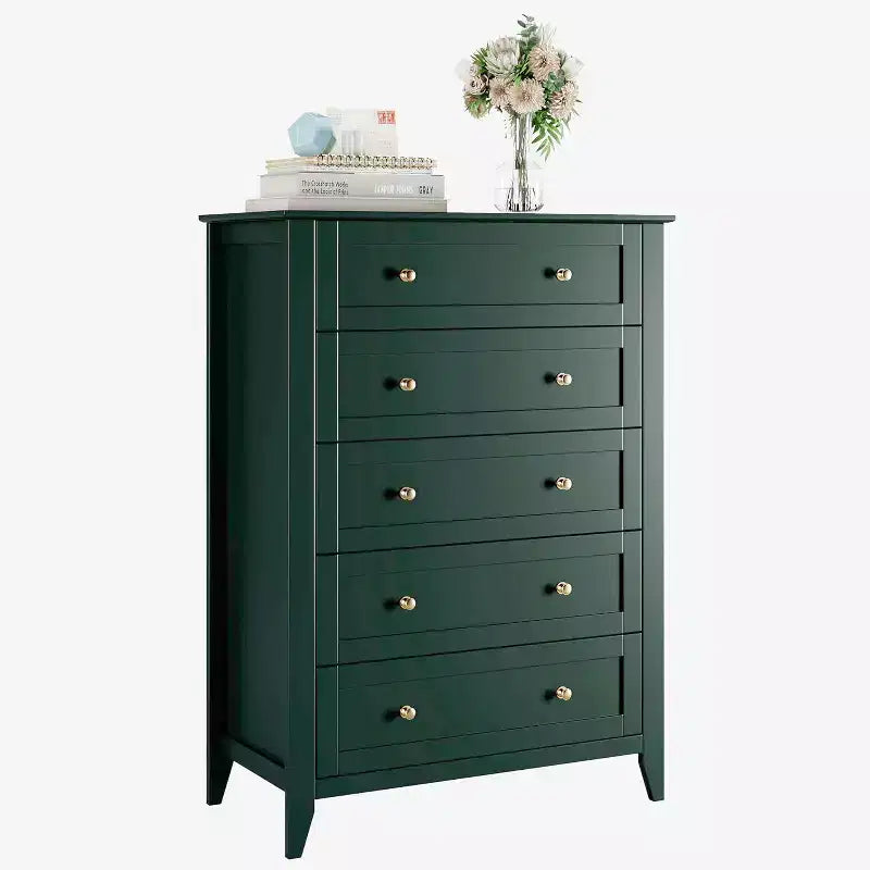 Commode à 5 tiroirs profonds, commode moderne en bois, pour entrée, salon