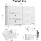 Commode à 6 tiroirs profonds, commodes modernes en bois, pour entrée, salon