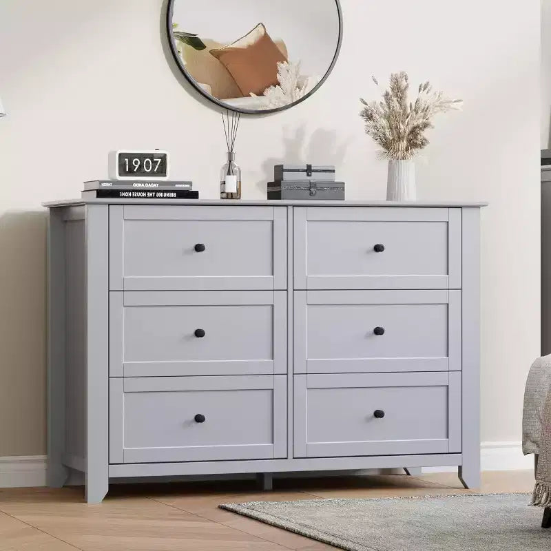 Commode à 6 tiroirs profonds, commodes modernes en bois, pour entrée, salon