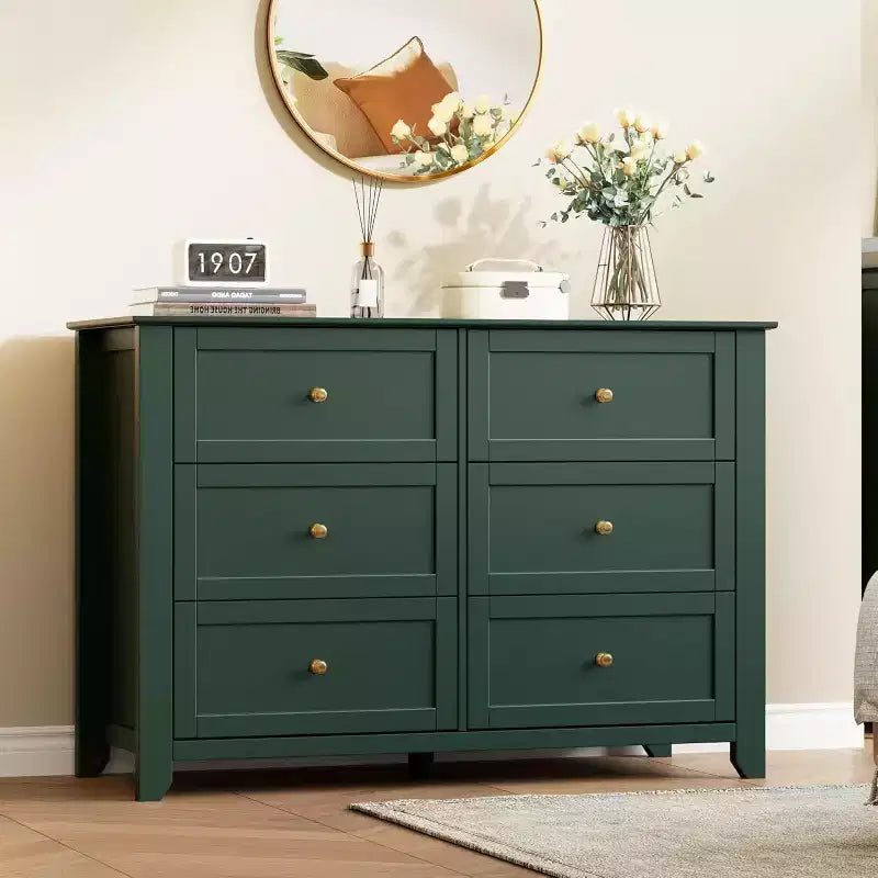 Commode à 6 tiroirs profonds, commodes modernes en bois, pour entrée, salon