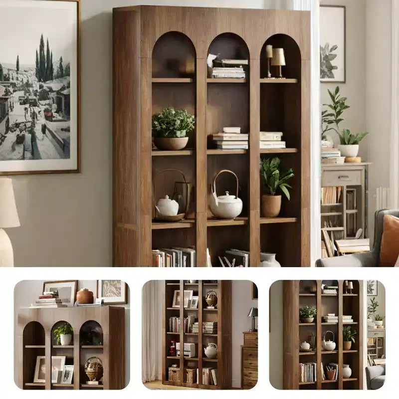 MAYEERTY Bibliothèque sur pied rétro pour bureau salon chambre bibliothèque