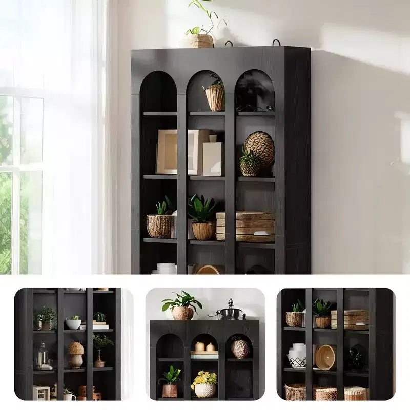 MAYEERTY Bibliothèque sur pied rétro pour bureau salon chambre bibliothèque