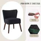 Ensemble de 2 chaises d'appoint modernes du milieu du siècle, chaise rembourrée en velours avec coussin épais, décoration de maison pour salon et chambre