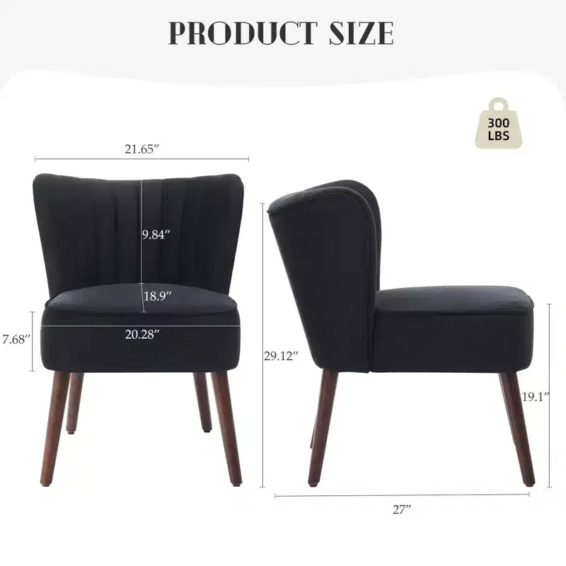 Ensemble de 2 chaises d'appoint modernes du milieu du siècle, chaise rembourrée en velours avec coussin épais, décoration de maison pour salon et chambre