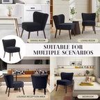 Ensemble de 2 chaises d'appoint modernes du milieu du siècle, chaise rembourrée en velours avec coussin épais, décoration de maison pour salon et chambre