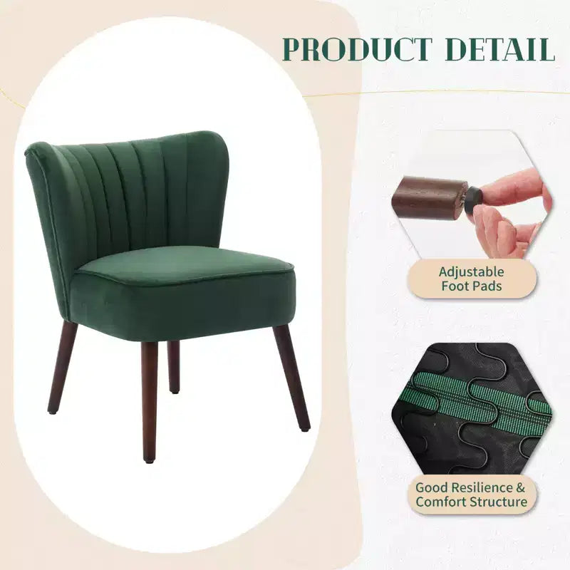 Ensemble de 2 chaises d'appoint modernes du milieu du siècle, chaise rembourrée en velours avec coussin épais, décoration de maison pour salon et chambre