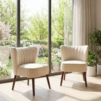Ensemble de 2 chaises d'appoint modernes du milieu du siècle, chaise rembourrée en velours avec coussin épais, décoration de maison pour salon et chambre