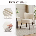 Ensemble de 2 chaises d'appoint modernes du milieu du siècle, chaise rembourrée en velours avec coussin épais, décoration de maison pour salon et chambre