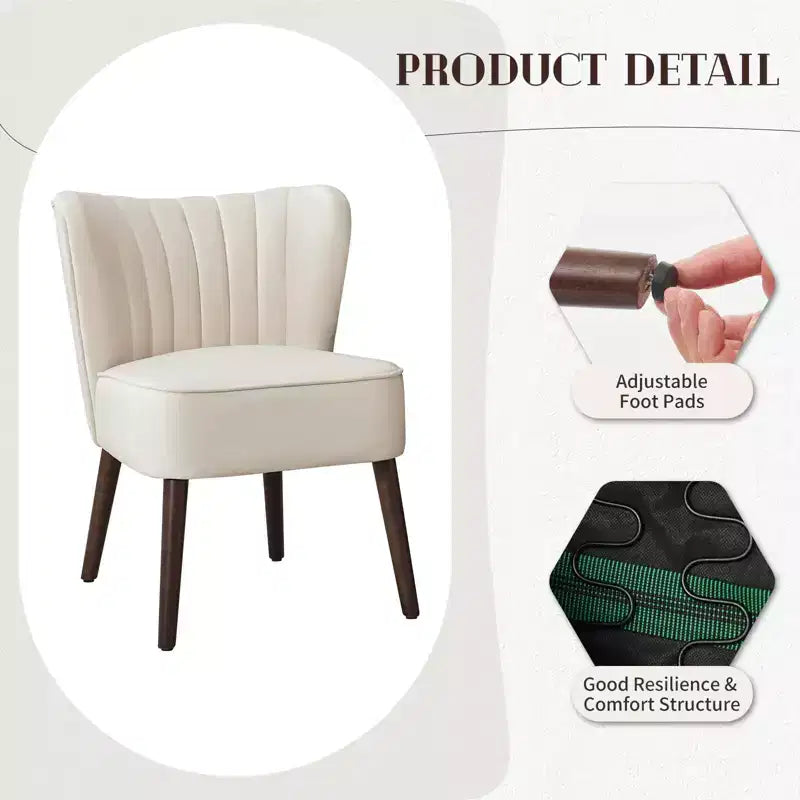 Ensemble de 2 chaises d'appoint modernes du milieu du siècle, chaise rembourrée en velours avec coussin épais, décoration de maison pour salon et chambre