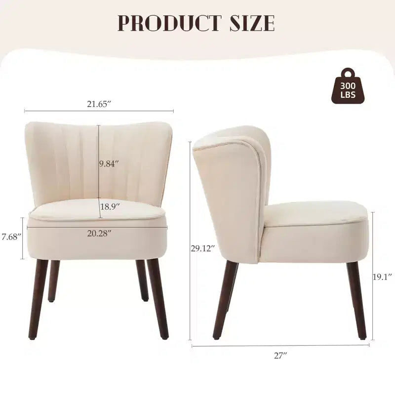 Ensemble de 2 chaises d'appoint modernes du milieu du siècle, chaise rembourrée en velours avec coussin épais, décoration de maison pour salon et chambre