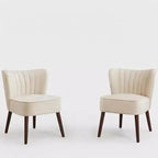 Modern Accent Chair Set of 2 Mid-Century, Velvet Upholstered Chair with Thick Cushion, Living Room Bedroom Home Decor