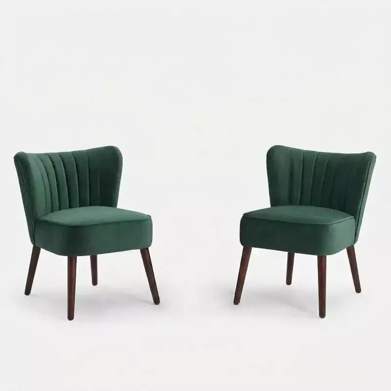 Ensemble de 2 chaises d'appoint modernes du milieu du siècle, chaise rembourrée en velours avec coussin épais, décoration de maison pour salon et chambre