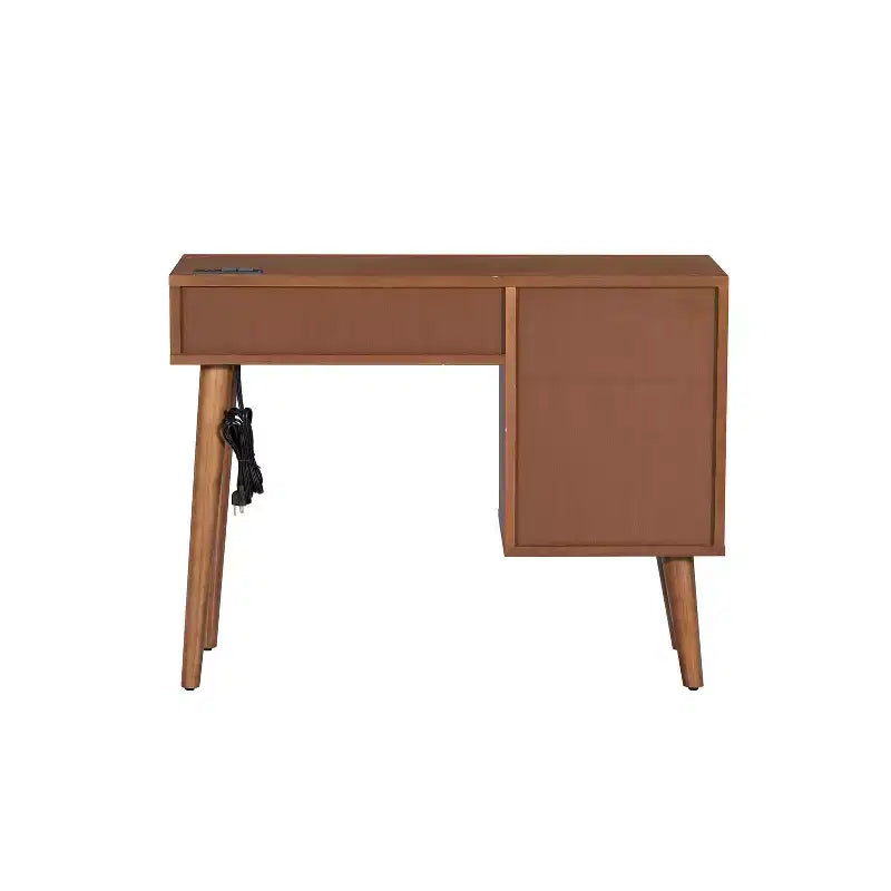 Coiffeuse moderne de 39 pouces avec miroir et lumières, 3 tiroirs, bloc d'alimentation intégré et tabouret assorti pour chambre à coucher
