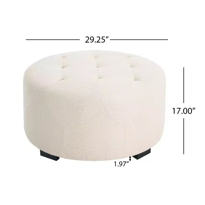 Christopher Knight Home Furina Ottoman rond capitonné moderne rembourré