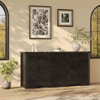 Commode à 9 tiroirs de 150 cm, commode de style rustique, meuble de rangement de style Mid-Century avec dispositif anti-basculement pour chambre à coucher et salon