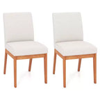 Costway Modern Kitchen Chair Set of 2/4 Dining Chair with Rubber Wood Legs & Padded Seat