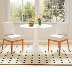 Costway Lot de 2/4 chaises de cuisine modernes avec pieds en bois d'hévéa et assise rembourrée