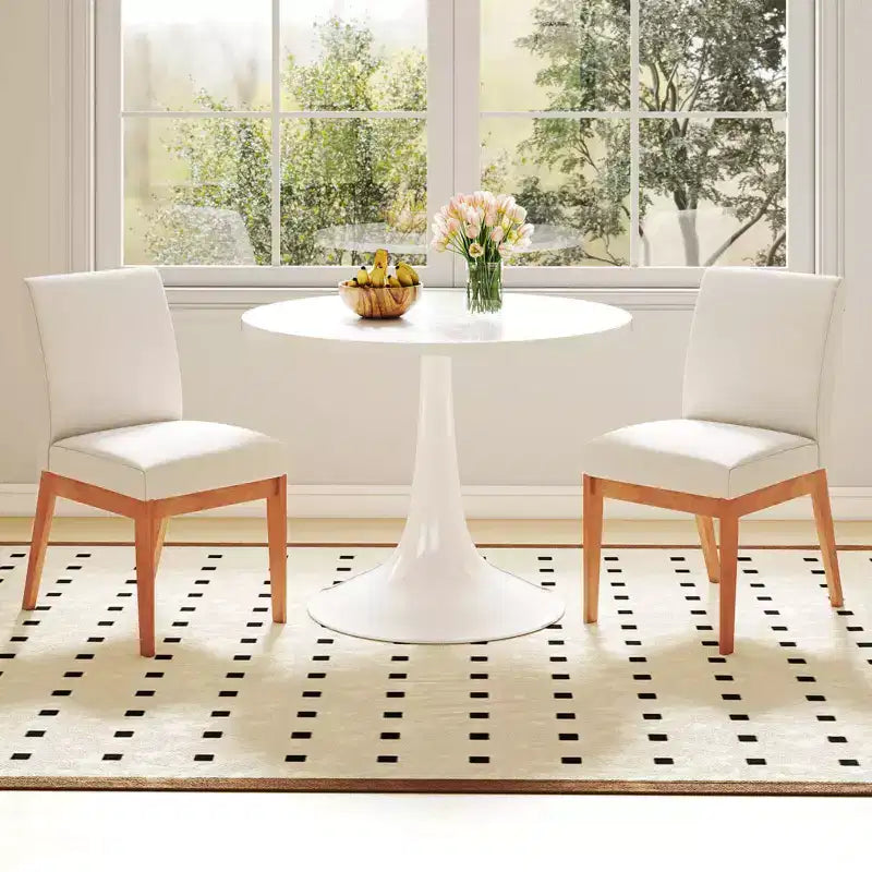 Costway Lot de 2/4 chaises de cuisine modernes avec pieds en bois d'hévéa et assise rembourrée