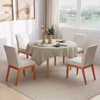 Costway Lot de 2/4 chaises de cuisine modernes avec pieds en bois d'hévéa et assise rembourrée