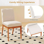 Costway Lot de 2/4 chaises de cuisine modernes avec pieds en bois d'hévéa et assise rembourrée