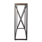 HomeRoots Console avec plateau en similicuir et cadre en fausse pierre, 52", taupe et gris