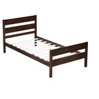 MAYEERTY Cadre de lit double sans bruit, sans sommier tapissier, en bois de pin massif
