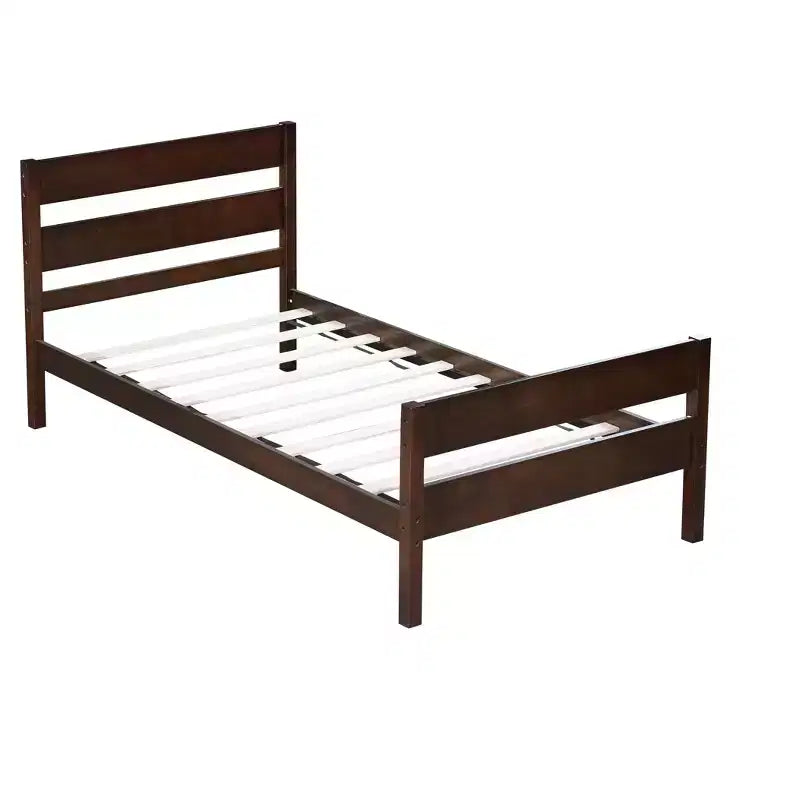 MAYEERTY Cadre de lit double sans bruit, sans sommier tapissier, en bois de pin massif