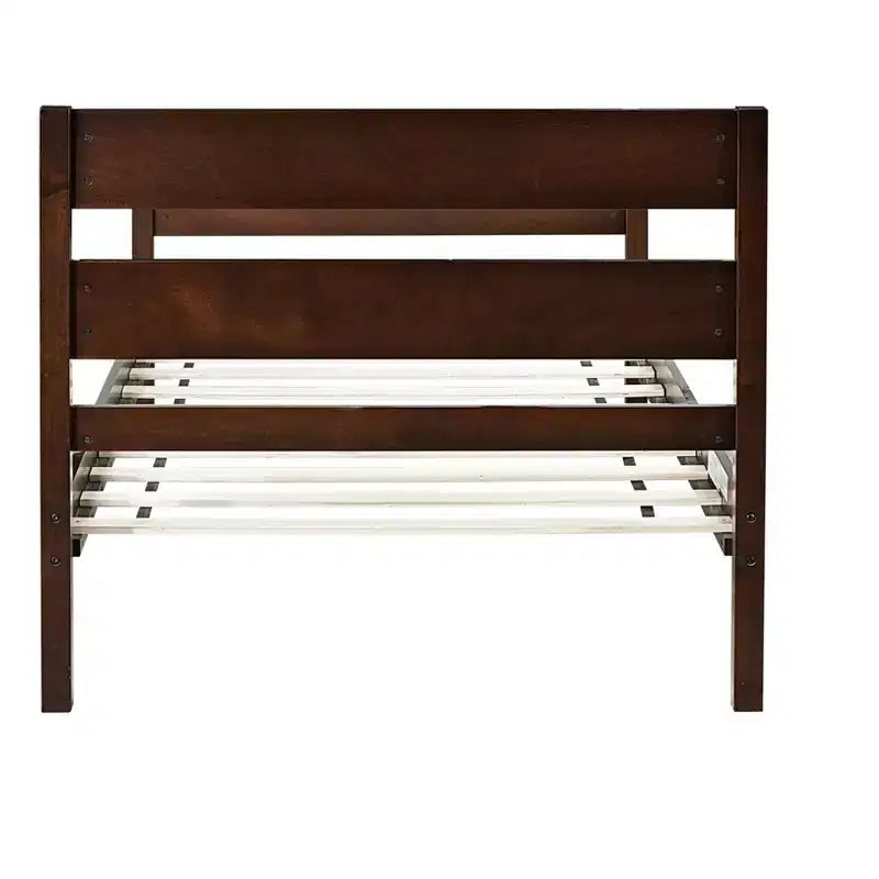 MAYEERTY Cadre de lit double sans bruit, sans sommier tapissier, en bois de pin massif