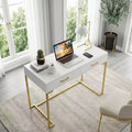 MAYEERTY 39 Inch Computer Desk with Drawers Modern Study Writing Desk for Home Office