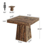 MAYEERTY Table de salle à manger carrée de ferme grise de 31,5 po, table de cuisine robuste sur pied pour 4 personnes