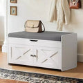 Shoe Storage Bench, 31.5 In Small Entryway Bench with Cushioned Seat Lift Top Storage, 2 Door, 300 lbs Capacity, Bench with Shoe Rack for Entryway