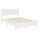 Lit plateforme ModernLuxe Queen/King Size avec tête de lit haute, cadre de lit en bois style ferme avec lumières LED et ports USB