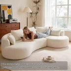 Dyonery 122 Canapé Sectionnel Modulaire Courbe pour Salon, Grand Canapé Nuage Moderne, Canapé Boucle sans Os 4 Places avec Assise Extra Profonde, Facile à Monter