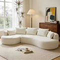 Dyonery 122 Curved Modular Sectional Sofa for Living Room,Modern Oversized Cloud Couch,4-Seater Extra Deep Seat Boucle Boneless Sofa,Easy Assembly