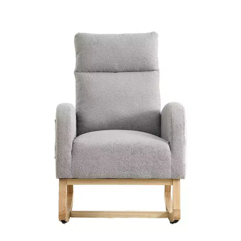 Fauteuil à bascule Accent de 27,6 W, fauteuil avec dossier haut et 2 poches latérales, fauteuil à bascule pour chambre d'enfant - ModernLuxe