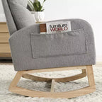 Fauteuil à bascule Accent de 27,6 W, fauteuil avec dossier haut et 2 poches latérales, fauteuil à bascule pour chambre d'enfant - ModernLuxe