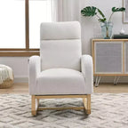 Fauteuil à bascule Accent de 27,6 W, fauteuil avec dossier haut et 2 poches latérales, fauteuil à bascule pour chambre d'enfant - ModernLuxe