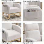 Fauteuil à bascule Accent de 27,6 W, fauteuil avec dossier haut et 2 poches latérales, fauteuil à bascule pour chambre d'enfant - ModernLuxe