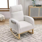 Fauteuil à bascule Accent de 27,6 W, fauteuil avec dossier haut et 2 poches latérales, fauteuil à bascule pour chambre d'enfant - ModernLuxe