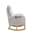 Fauteuil à bascule Accent de 27,6 W, fauteuil avec dossier haut et 2 poches latérales, fauteuil à bascule pour chambre d'enfant - ModernLuxe