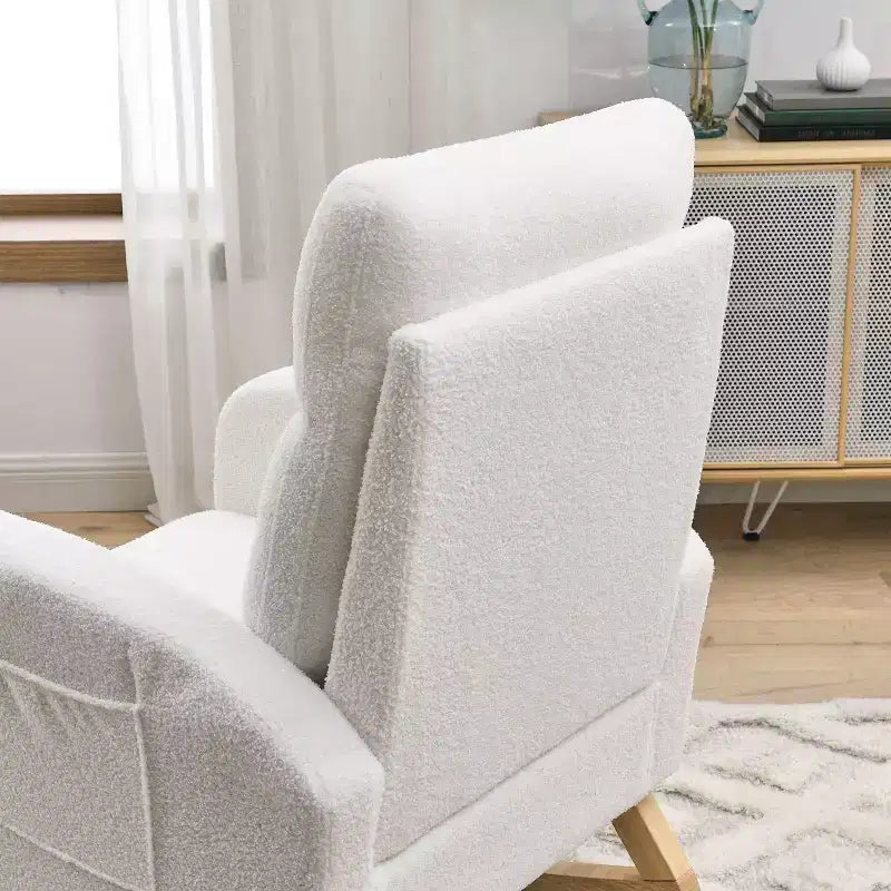 Fauteuil à bascule Accent de 27,6 W, fauteuil avec dossier haut et 2 poches latérales, fauteuil à bascule pour chambre d'enfant - ModernLuxe