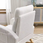 Fauteuil à bascule Accent de 27,6 W, fauteuil avec dossier haut et 2 poches latérales, fauteuil à bascule pour chambre d'enfant - ModernLuxe
